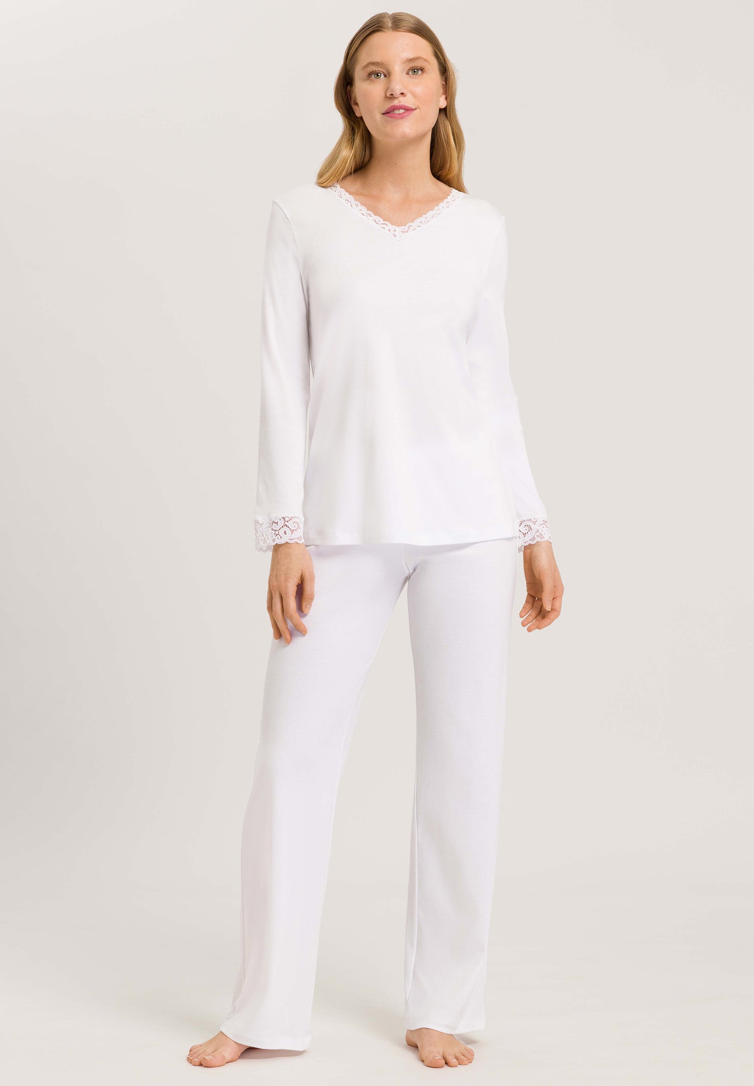 77041 Moments L/Slv Pajama - 101 White