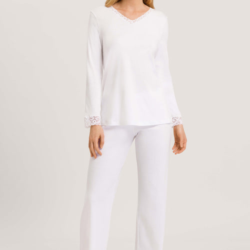 77041 Moments L/Slv Pajama - 101 White