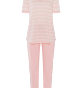 77145 Laura Short Sleeve Long Pajama - 2881 Coral Stripes