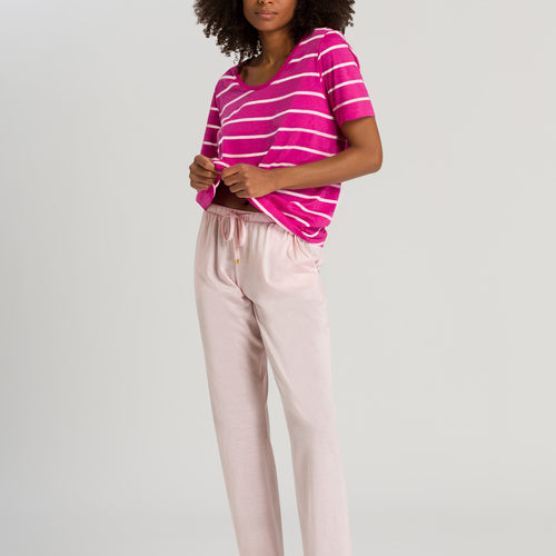 77145 Laura Short Sleeve Long Pajama - 2963 Berry Stripe