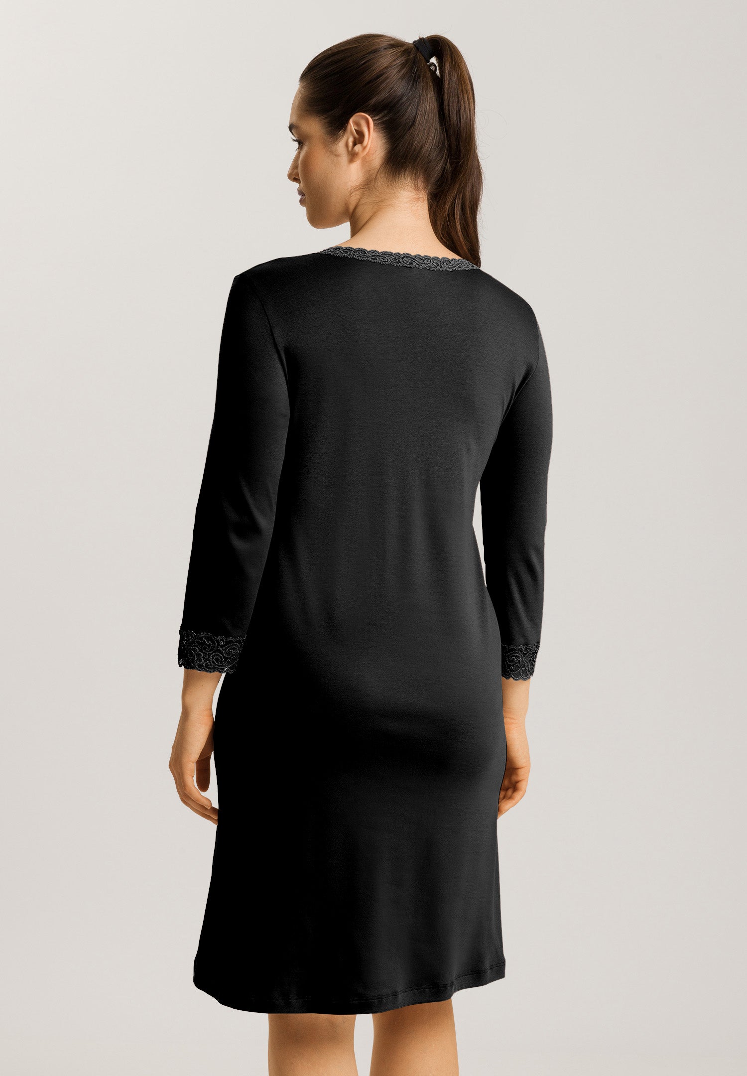 Moments 3/4 Sleeve Gown Nightdress 100cm | Black 77162-019