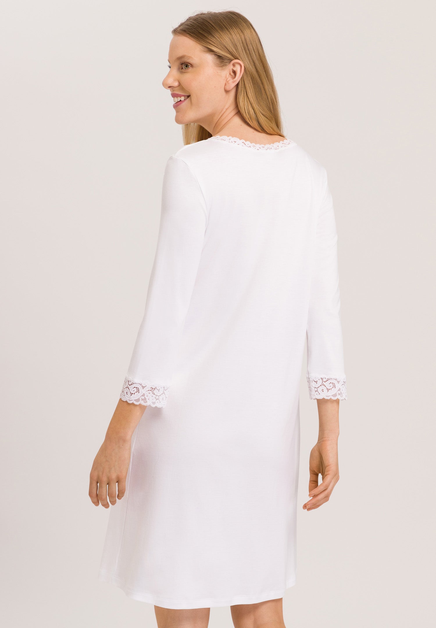 77162 Moments 3/4 Slv Nightgown 100cm - 101 White