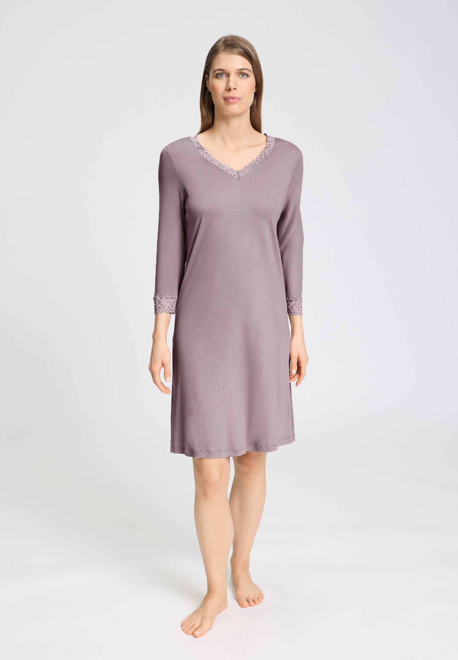 Moments Lace Trim Cotton Nightgown | Stormy Rose 77162-2467