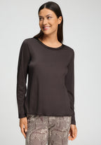 Grand Central TENCEL™ and Silk Trim Relaxed Top | Dark Mocha 77381-2185