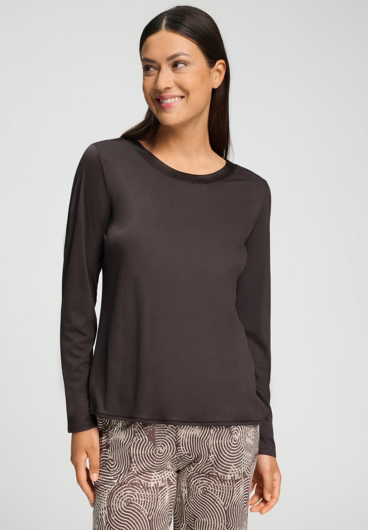 Grand Central TENCEL™ and Silk Trim Relaxed Top | Dark Mocha 77381-2185