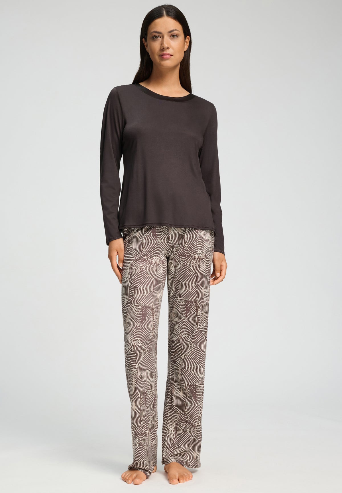 Grand Central TENCEL™ and Silk Trim Relaxed Top | Dark Mocha 77381-2185
