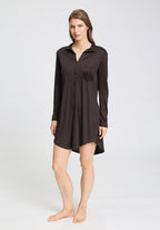 Grand Central Button Front Sleep Shirt | Dark Mocha 77420-2185
