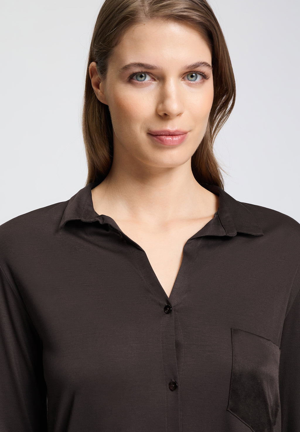 Grand Central Button Front Sleep Shirt | Dark Mocha 77420-2185