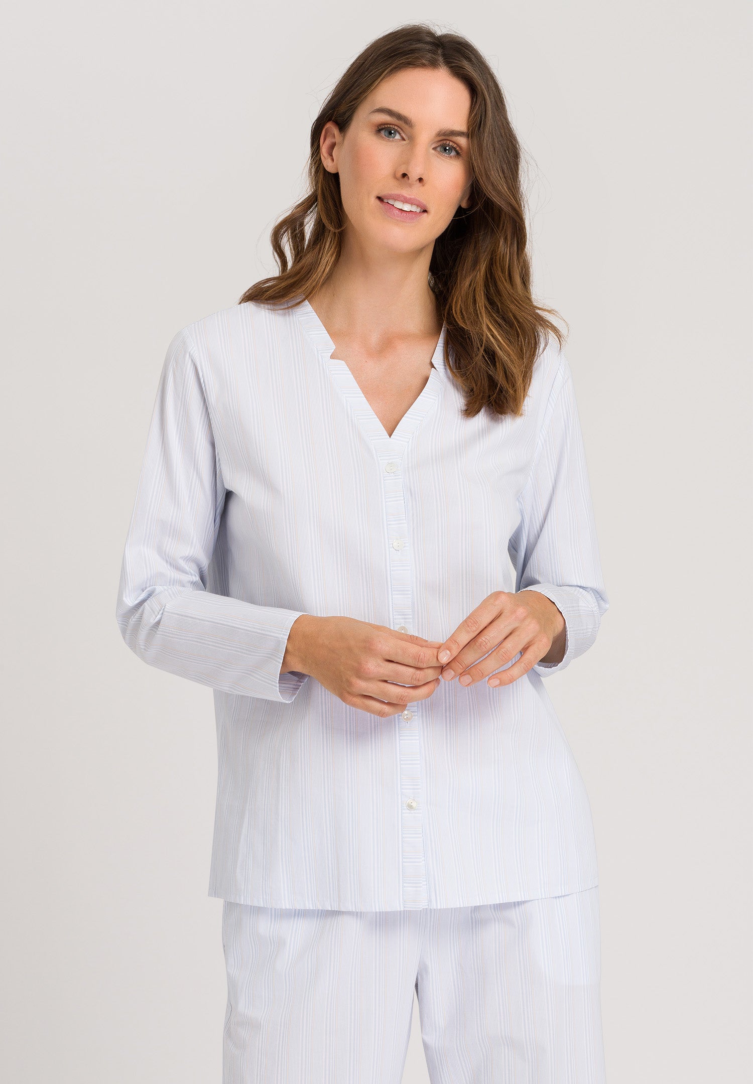 77457 Sleep And Lounge Woven Long Sleeve Shirt - 2369 Dreamy Stripe