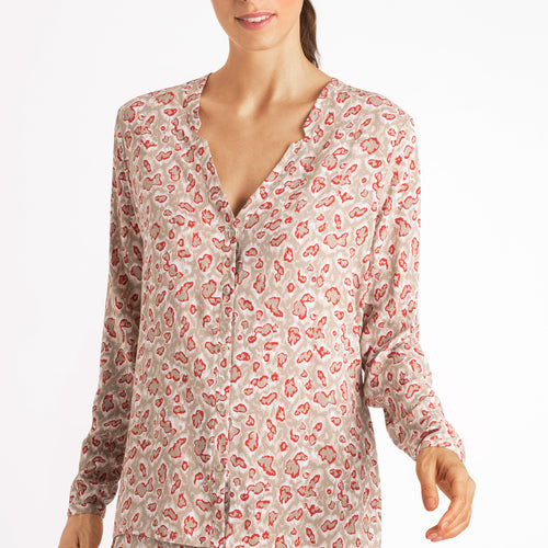 Sleep And Lounge Button Front Shirt | White 77611-2004