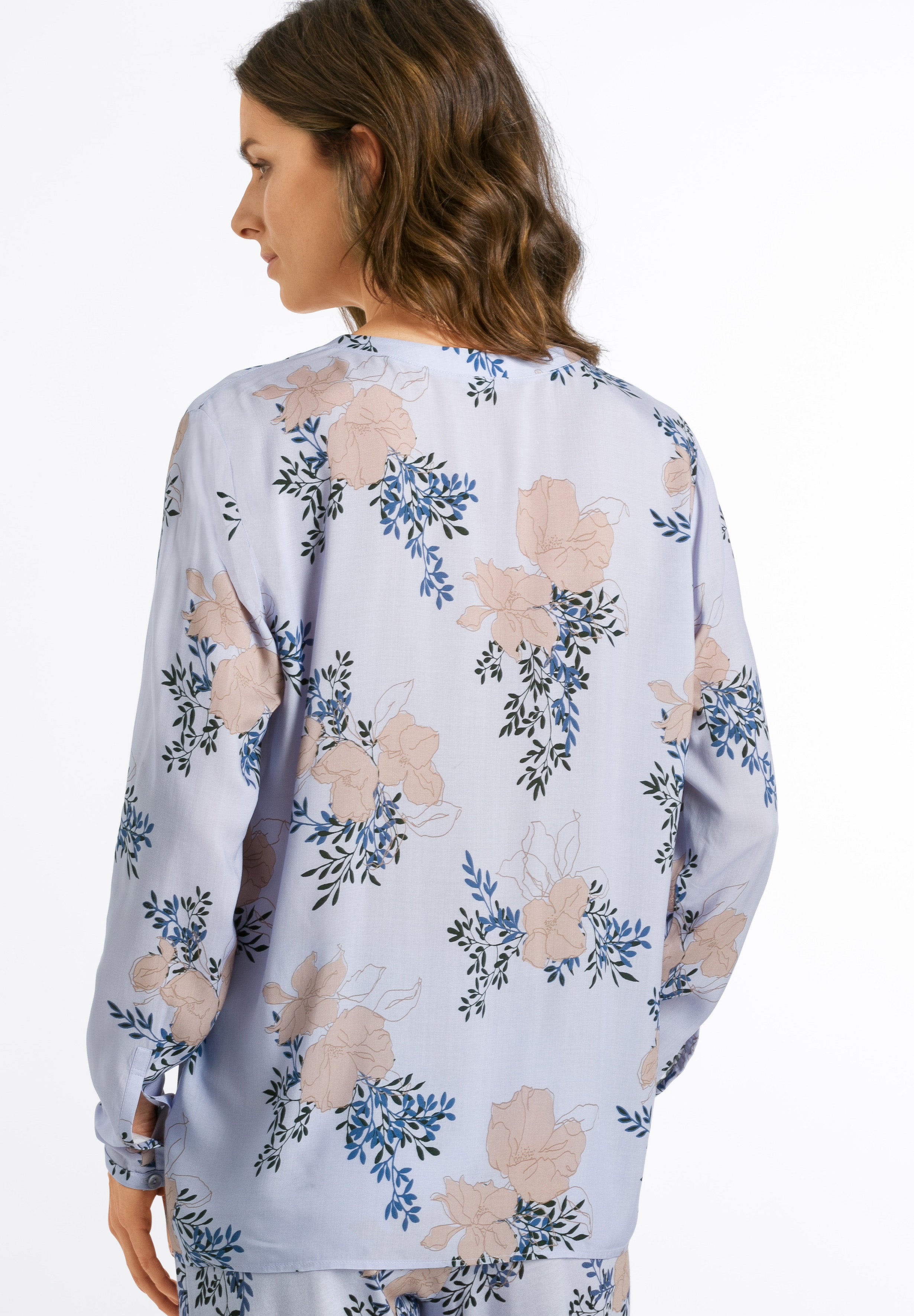 77611 Sleep And Lounge Woven Long Sleeve Shirt - 2069 Marble Flowers