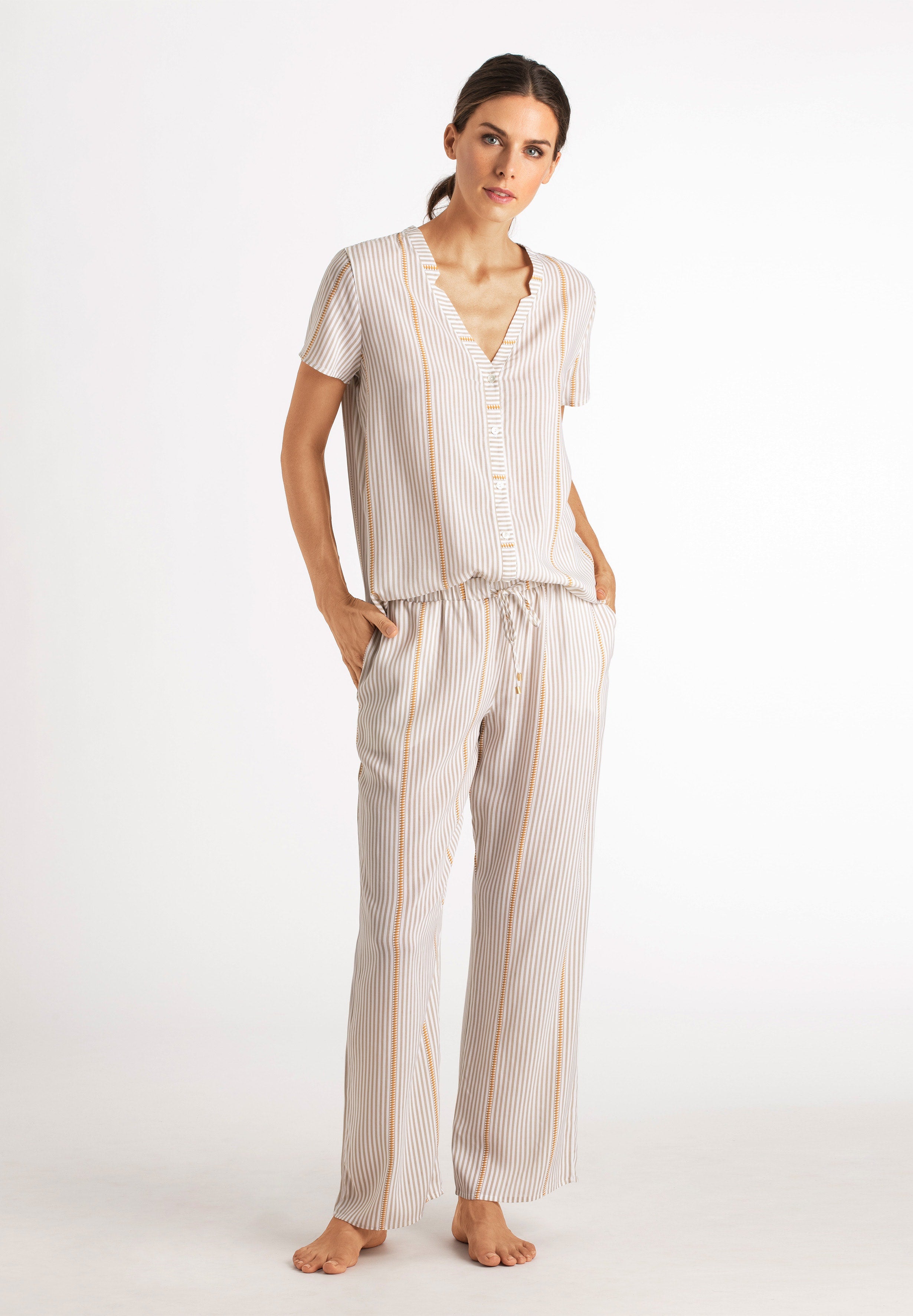 77617 Sleep And Lounge Woven Long Pant - 2008 Safari Stripe