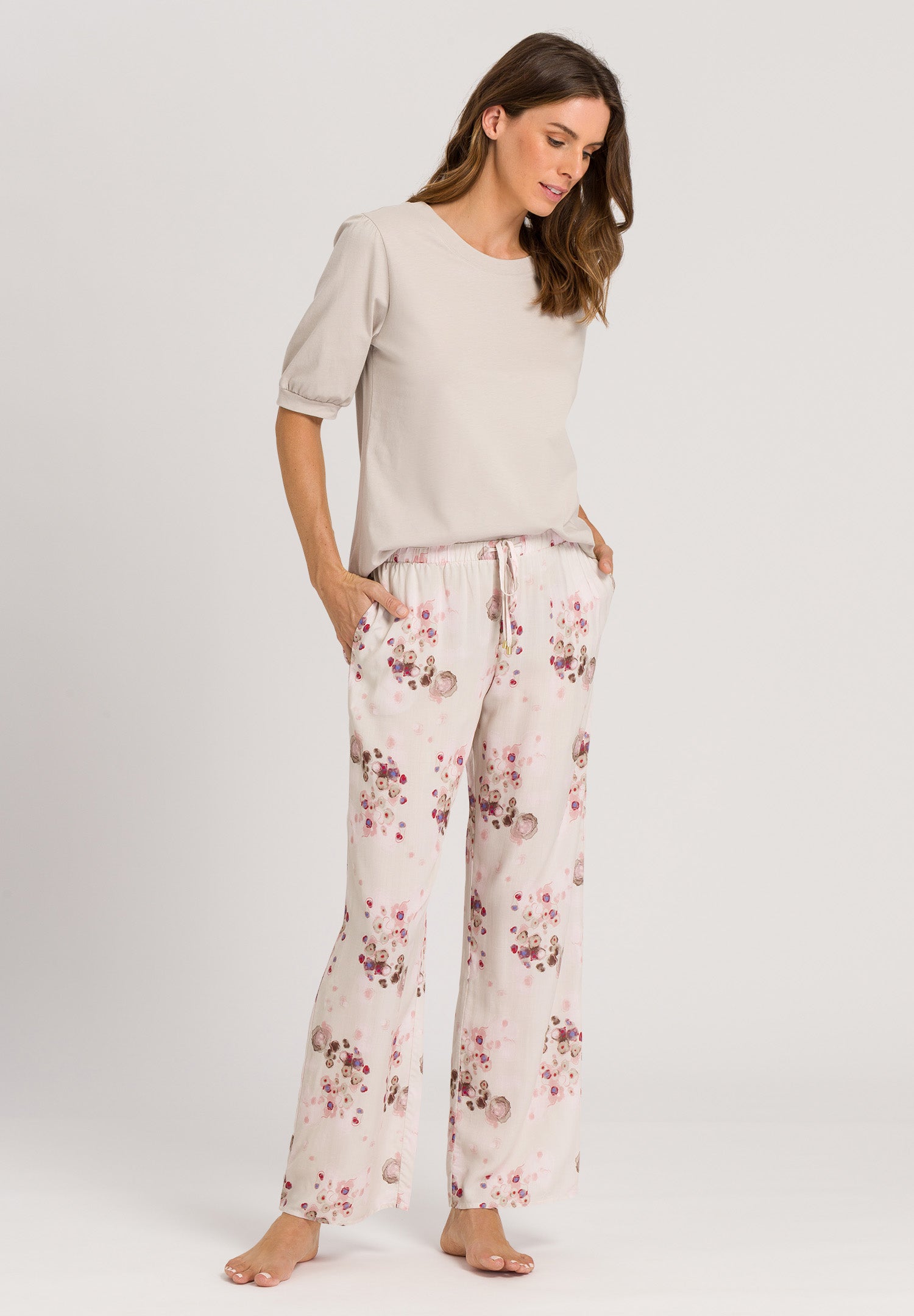 77617 Sleep And Lounge Woven Long Pant - 2367 Watery Blossoms