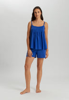 Juliet Spaghetti Strap Pleated Pajama Set | Dazzling Blue 77705-1584