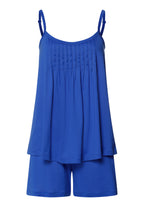 Juliet Spaghetti Strap Pleated Pajama Set | Dazzling Blue 77705-1584