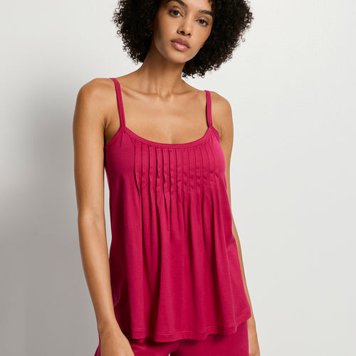 Juliet Spaghetti Strap Pleated Pajama Set | Light Sangria 77705-2465
