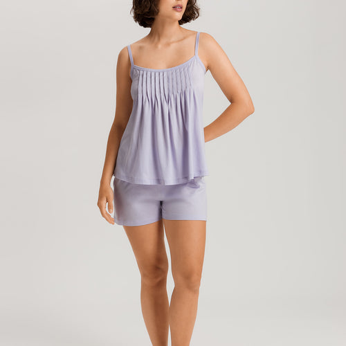 Juliet Spaghetti Strap Pleated Pajama Set | Purple Heather 77705-2474