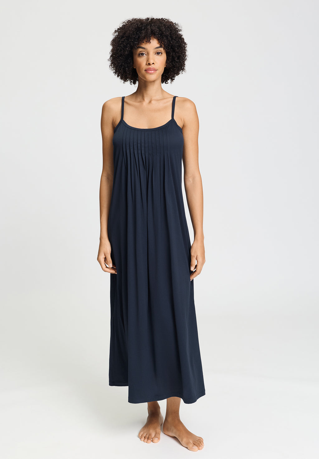 Juliet Pleated Cotton Chemise | Deep Navy 77748-1610