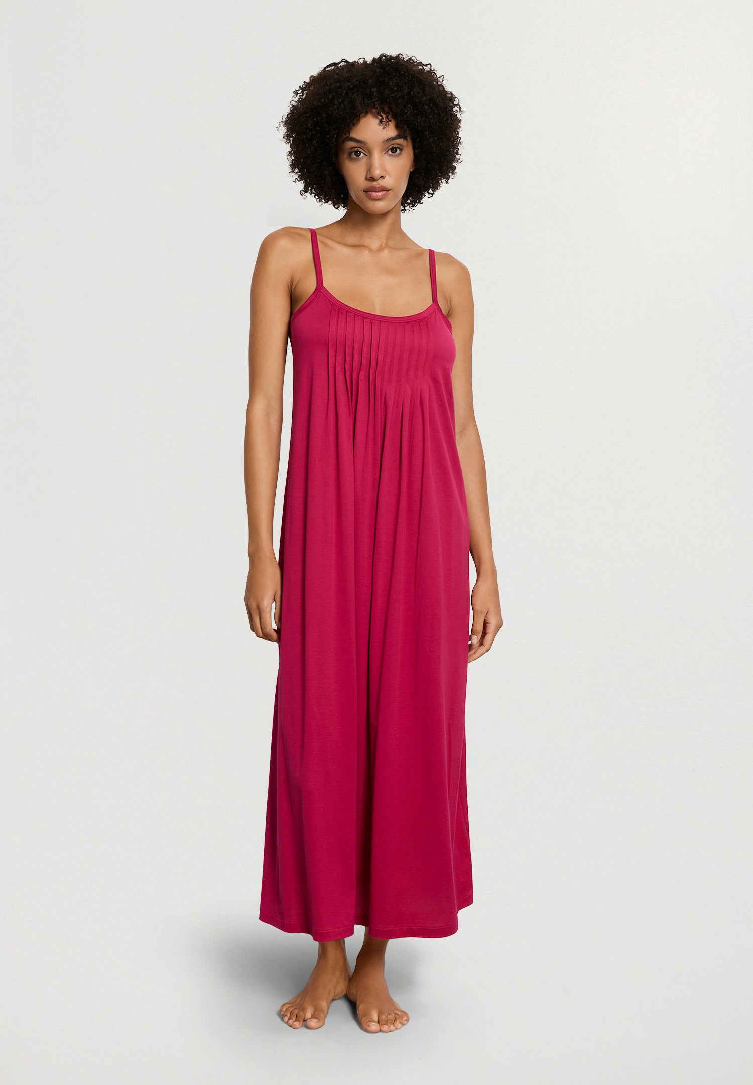 Juliet Pleated Cotton Chemise | Light Sangria 77748-2465