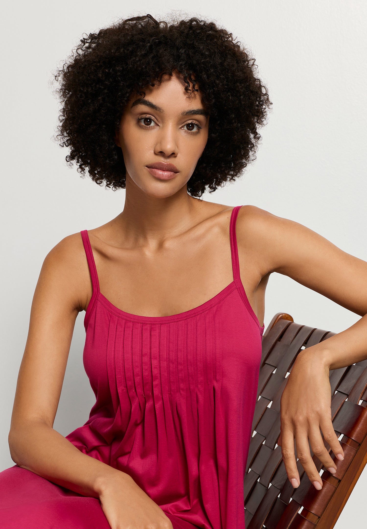 Juliet Pleated Cotton Chemise | Light Sangria 77748-2465