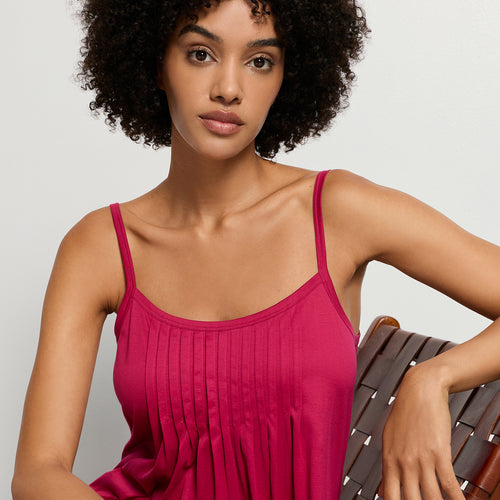 Juliet Pleated Cotton Chemise | Light Sangria 77748-2465