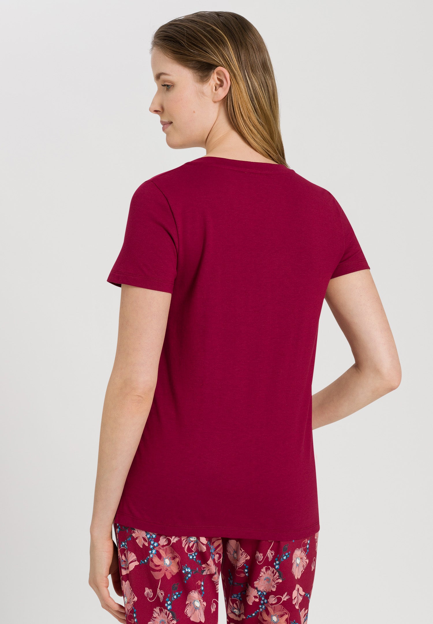 77876 Sleep And Lounge Short Sleeve Shirt - 2459 Burgundy