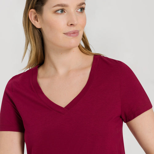 77876 Sleep And Lounge Short Sleeve Shirt - 2459 Burgundy