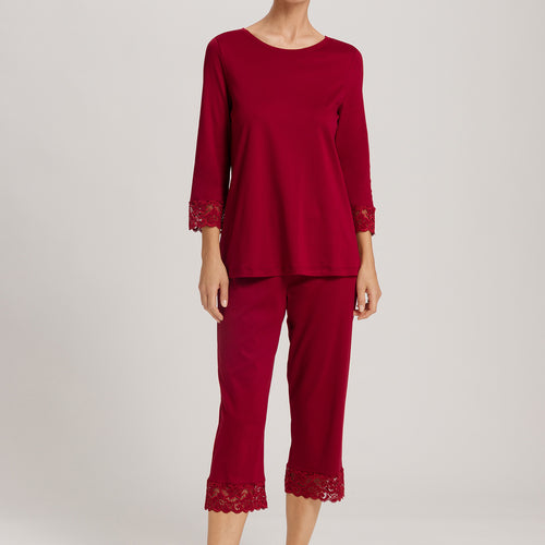 Moments Lace Trim Cotton Pajama Set | Red Dahlia 77928-2418