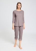 Moments Lace Trim Cotton Pajama Set | Stormy Rose 77928-2467