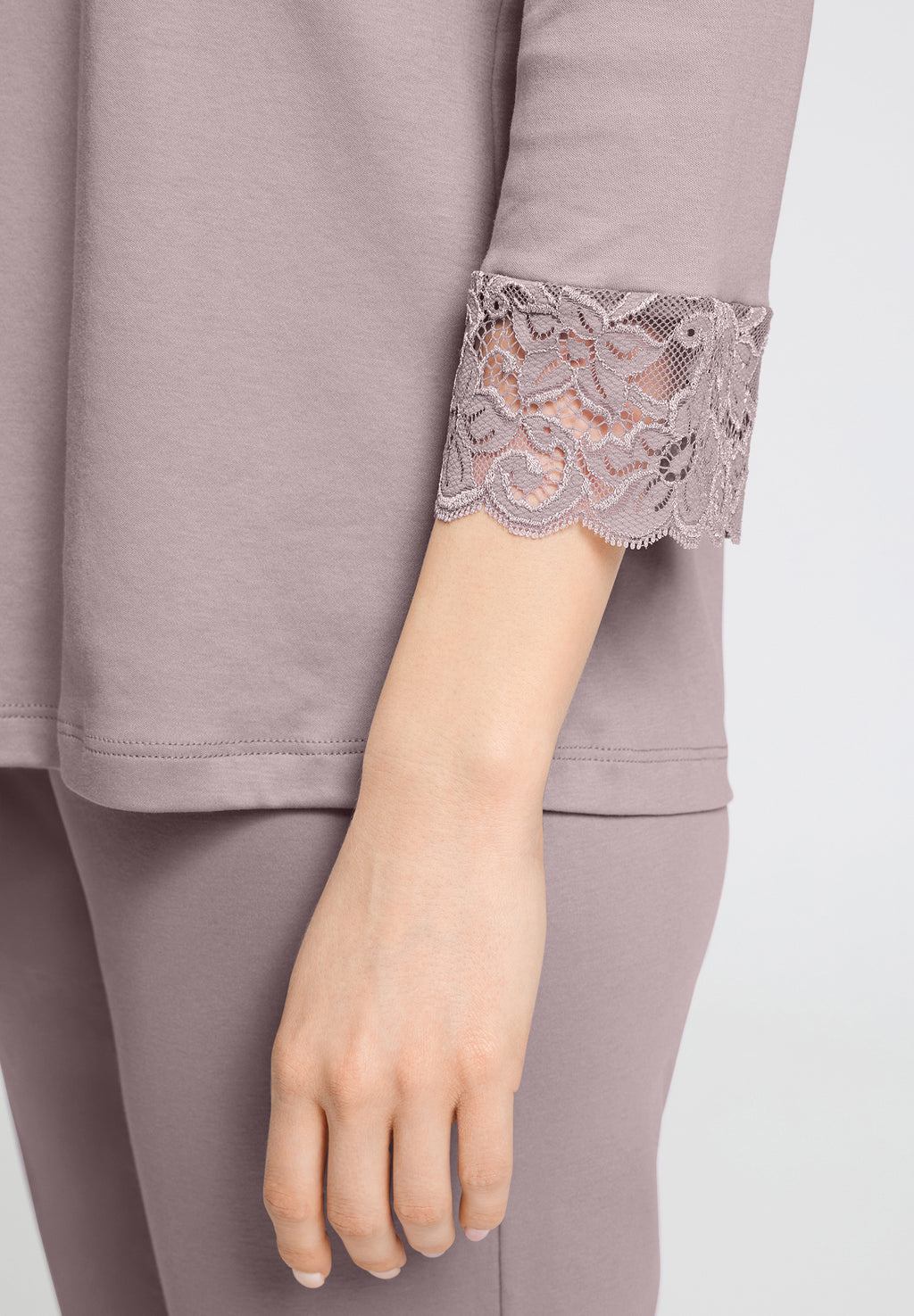 Moments Lace Trim Cotton Pajama Set | Stormy Rose 77928-2467
