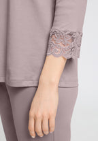 Moments Lace Trim Cotton Pajama Set | Stormy Rose 77928-2467