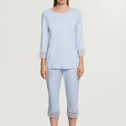Moments Lace Trim Cotton Pajama Set | Blue Dove 77928-2581