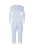 Moments Lace Trim Cotton Pajama Set | Blue Dove 77928-2581