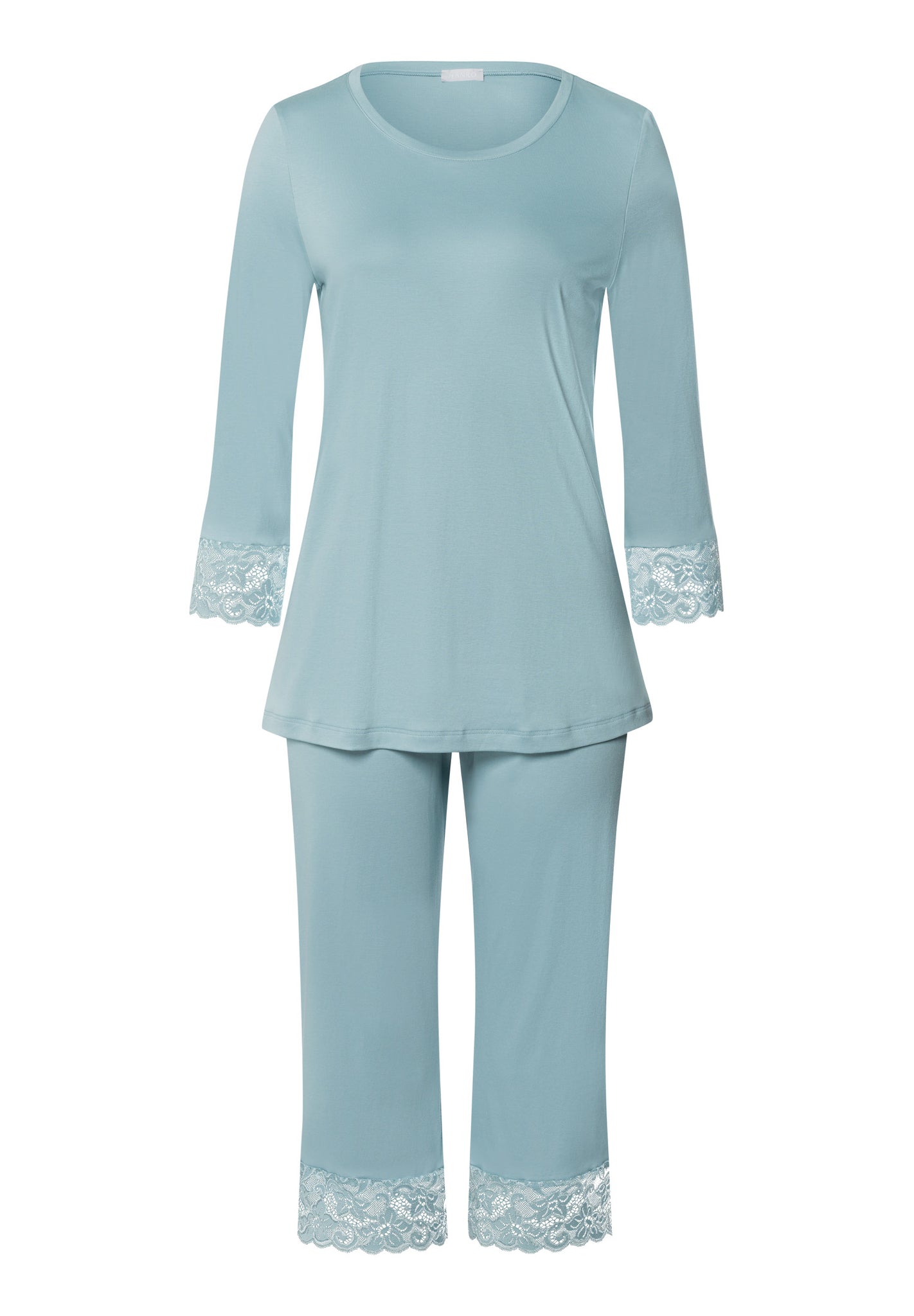 Moments Lace Trim Cotton Pajama Set | Tourmaline Blue 77928-2712