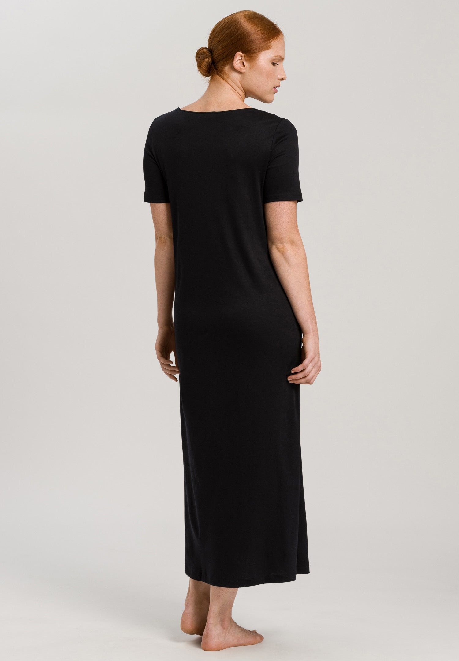 77933 Moments Short Sleeve Long Gown - 019 Black