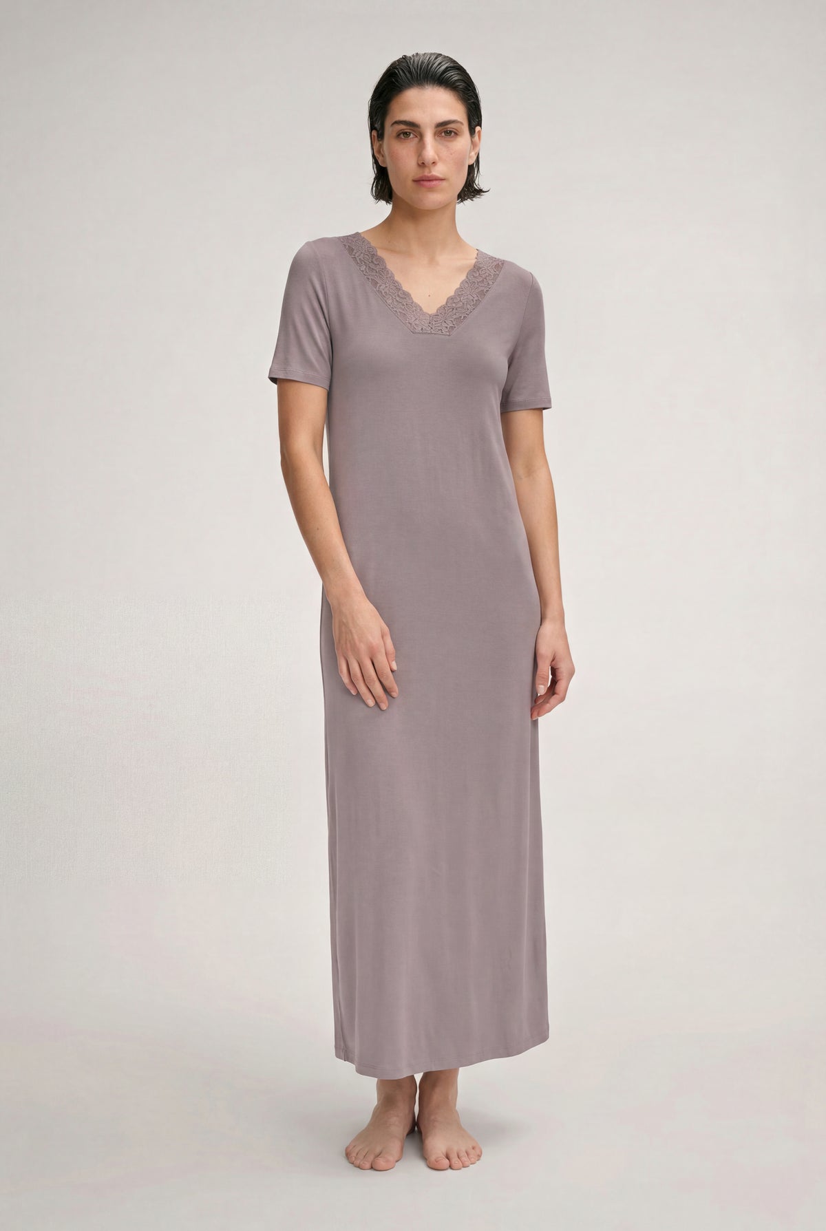 Moments Short Sleeve Long Gown | Stormy Rose 77933-2467