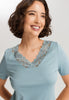 Moments Short Sleeve Long Gown | Tourmaline Blue 77933-2712