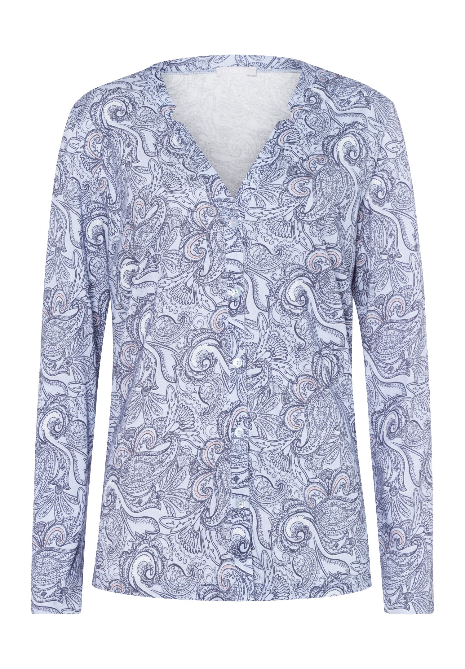 77934 Sleep And Lounge Long Sleeve Button Front Jersey Shirt - 2954 Calm Paisley