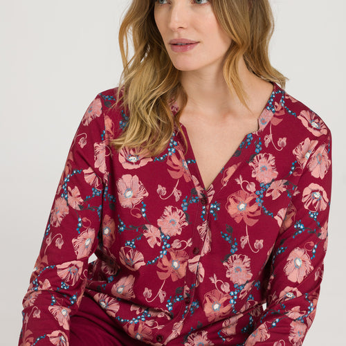 Sleep And Lounge Button Front Shirt | Floral Joy 77934-2983