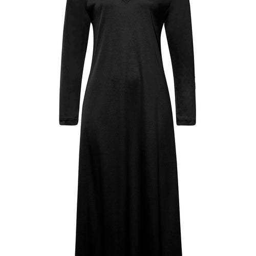 Pure Essence Cotton V-Neck Nightgown 130cm | Black 77947-019