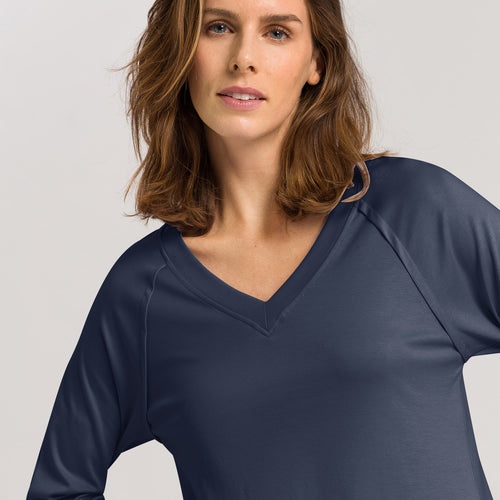 V-Neck Cotton Nightgown | Blueberry 77948-1650