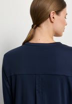 Pure Essence Button Front Soft Cotton Pajama Set | Deep Navy 77949-1610