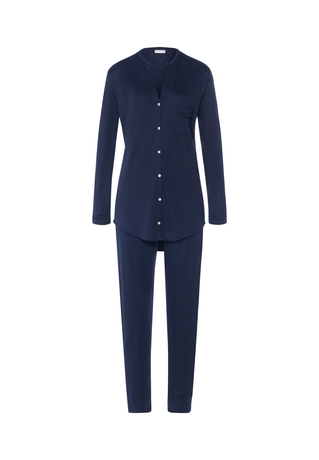 Pure Essence Button Front Soft Cotton Pajama Set | Deep Navy 77949-1610