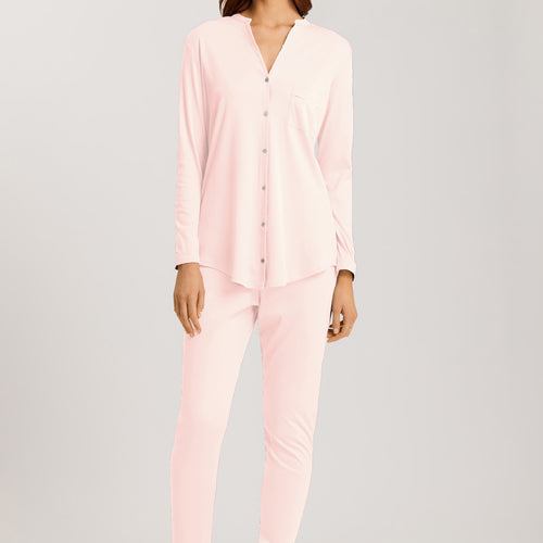 Pure Essence Button Front Soft Cotton Pajama Set | Rosewater 77949-2111