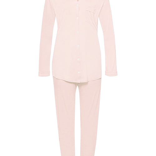 Pure Essence Button Front Soft Cotton Pajama Set | Rosewater 77949-2111