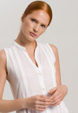 77952 Cotton Deluxe Button Front Tank Gown - 101 White