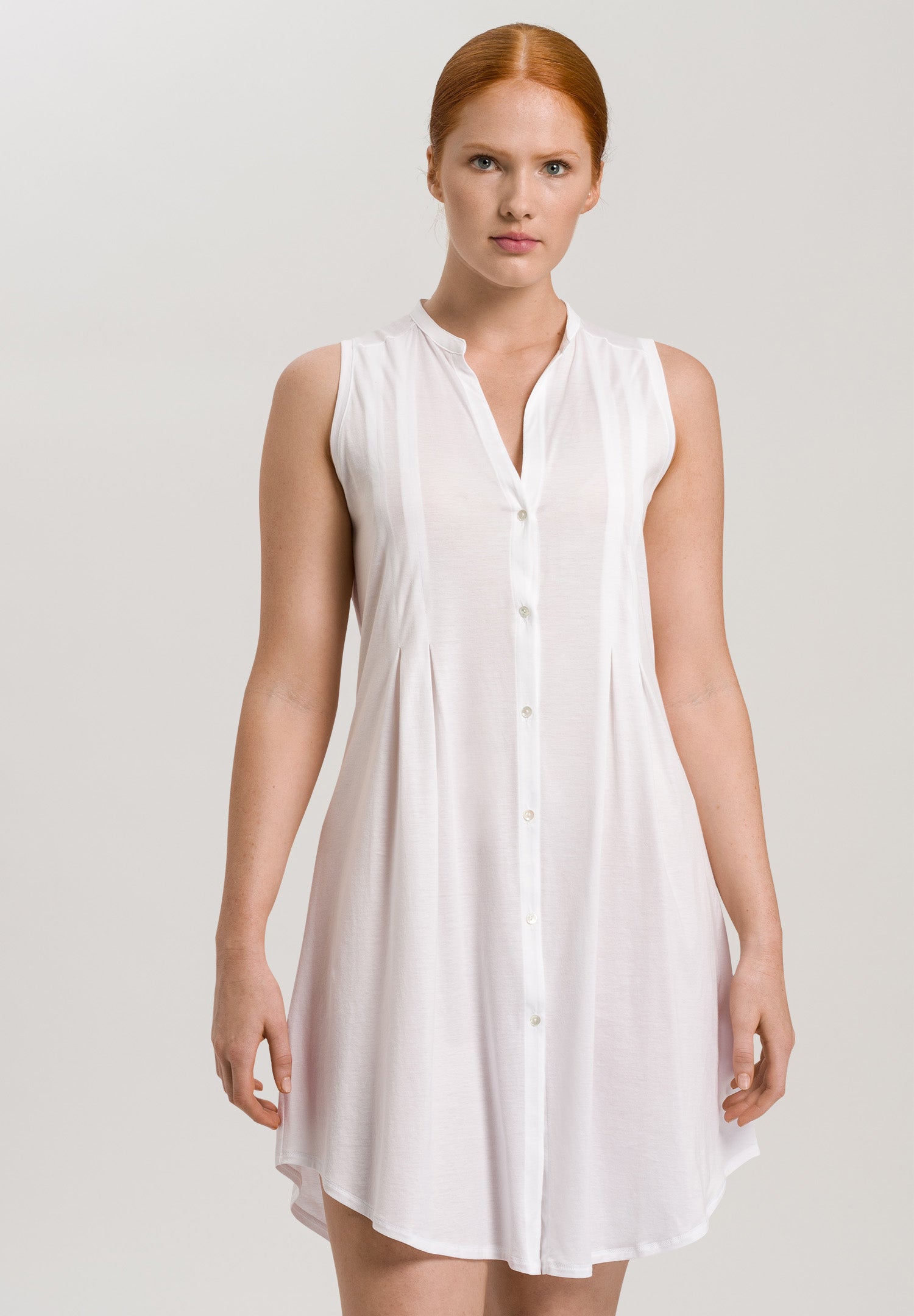 77952 Cotton Deluxe Button Front Tank Gown - 101 White