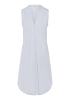 77952 Cotton Deluxe Button Front Tank Gown - 511 Blue Glow