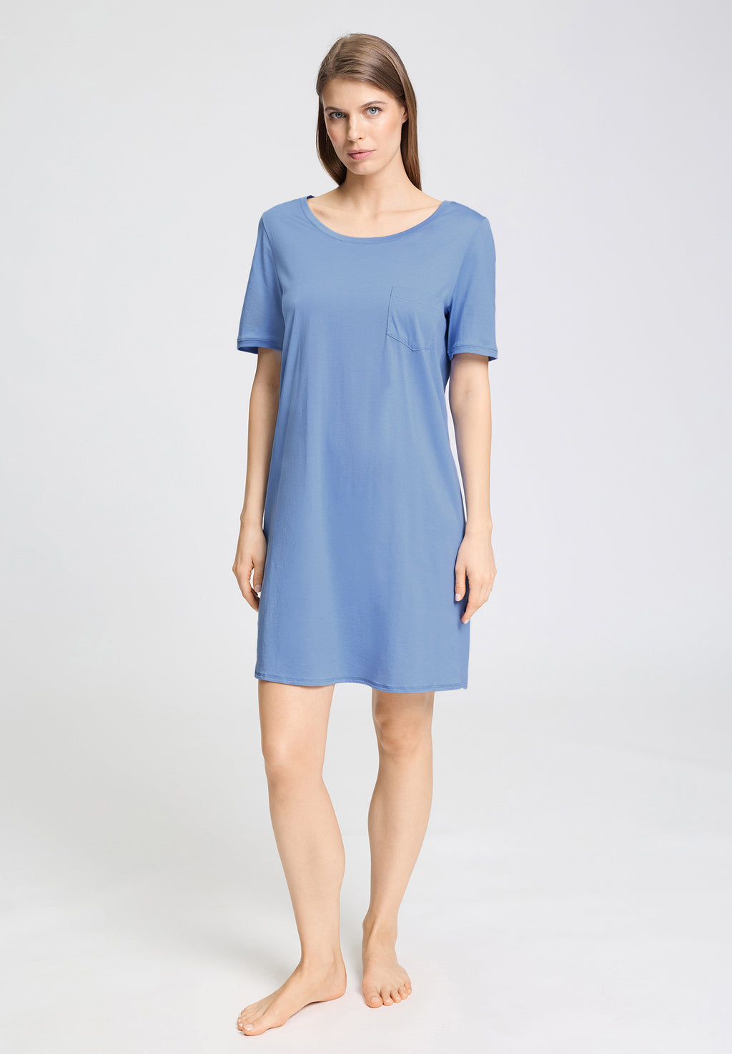 Cotton Deluxe Round Neck Cotton Nightgown | Bluebird 77953-2599