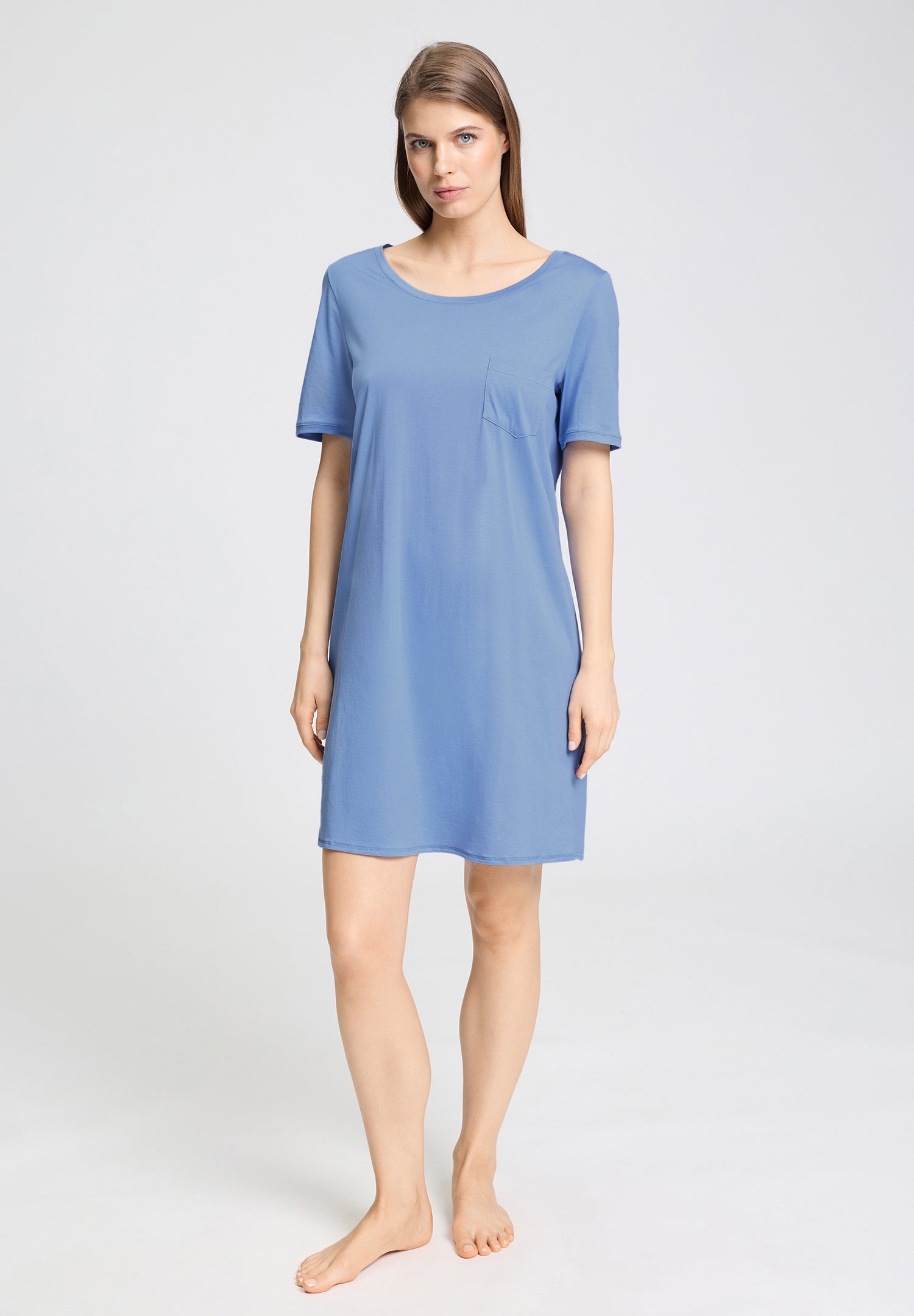 Cotton Deluxe Round Neck Cotton Nightgown | Bluebird 77953-2599